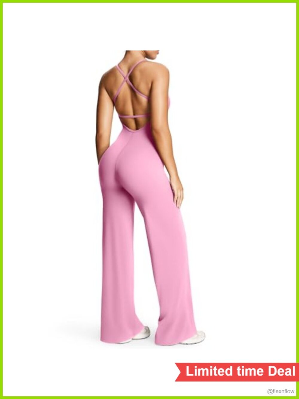 Aoxjox Athlenza Cross Back Jumpsuit Scoop Neck Sleeveless Gym Yoga